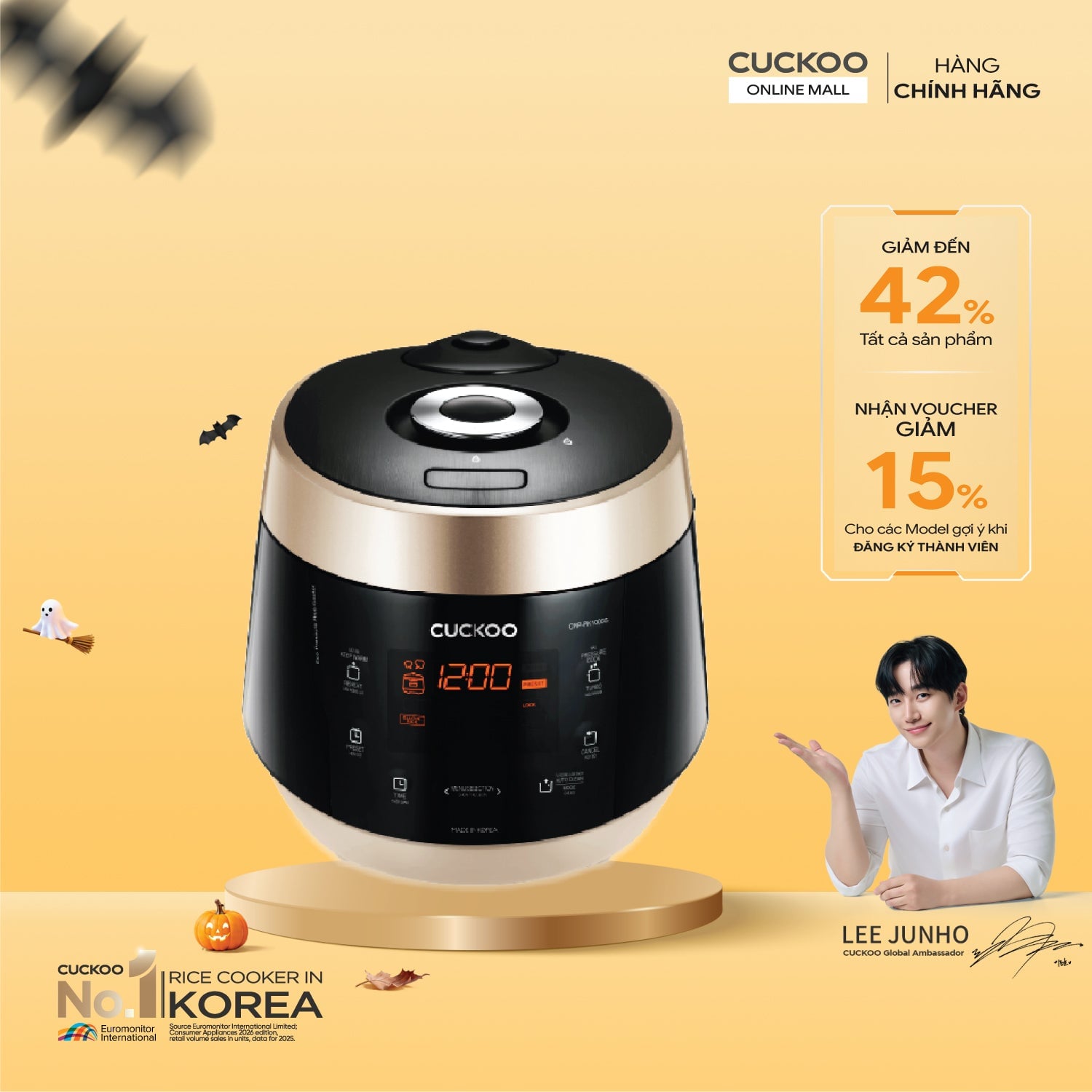 Nồi cơm điện tử áp suất 1.8 lít Cuckoo CRP-PK1000S/P2PIVNCV – ảnh 3