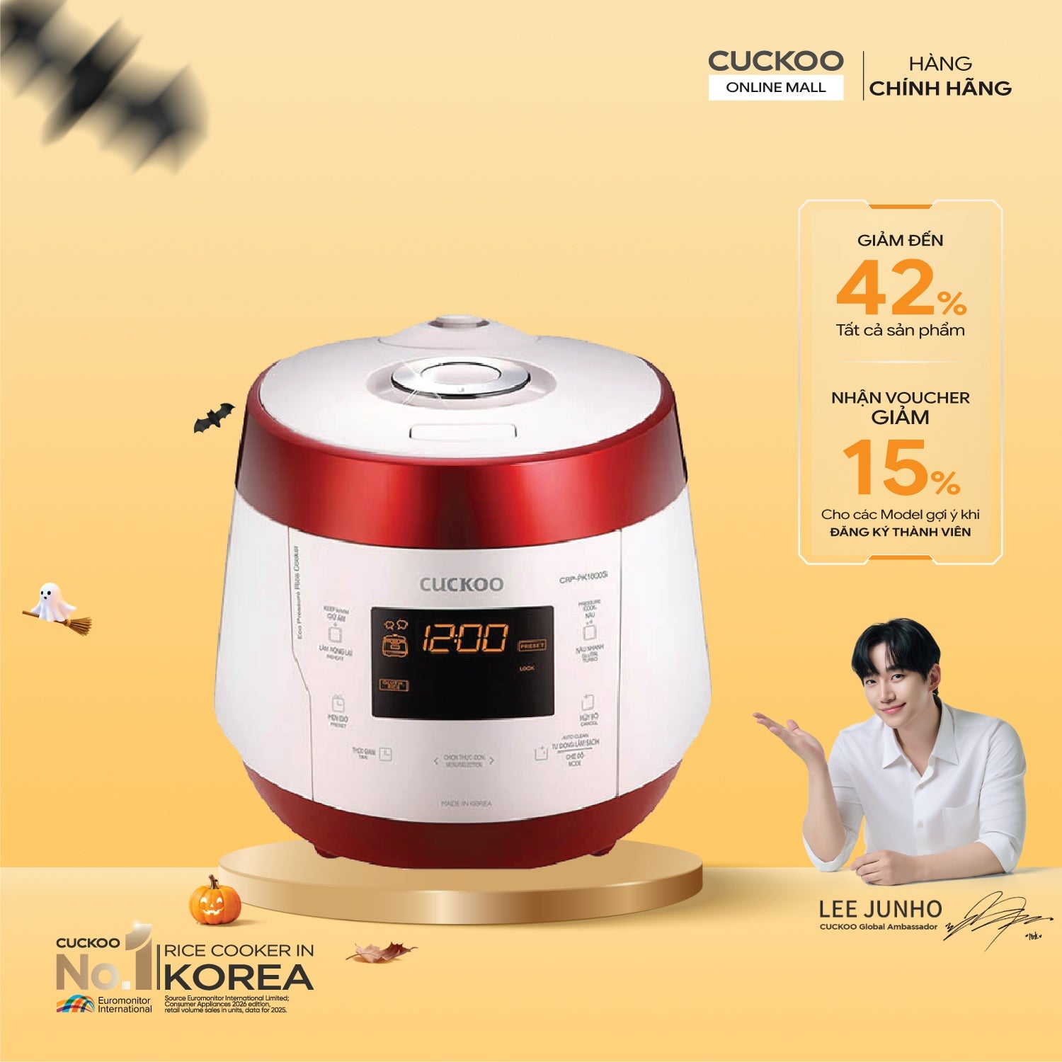 Nồi cơm điện tử áp suất 1.8 lít Cuckoo CRP-PK1000S/P2PIVNCV – ảnh 2