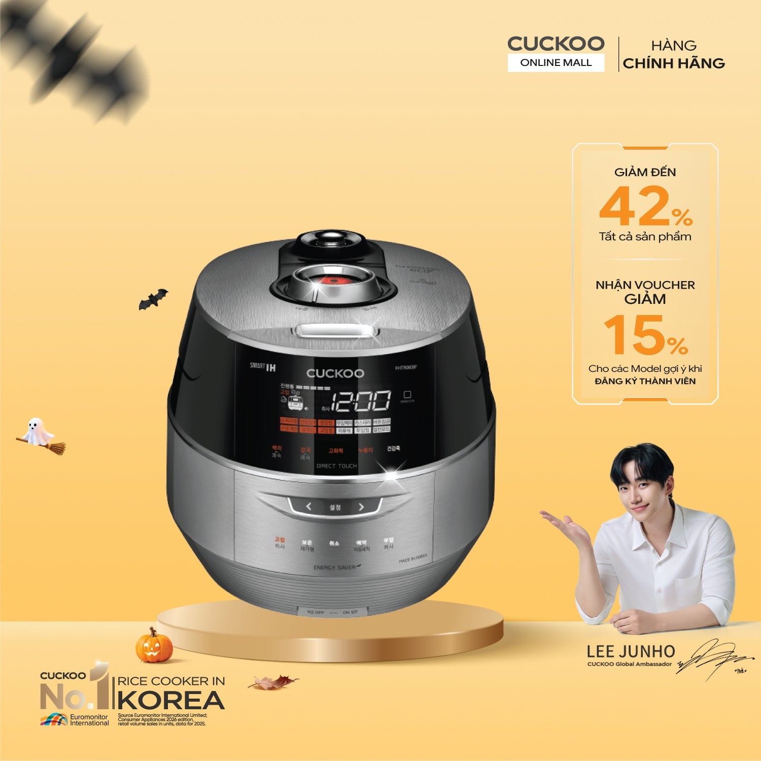 Nồi cơm điện tử áp suất kép cao tần 1.08 lít Cuckoo CRP-FHTR0610FS