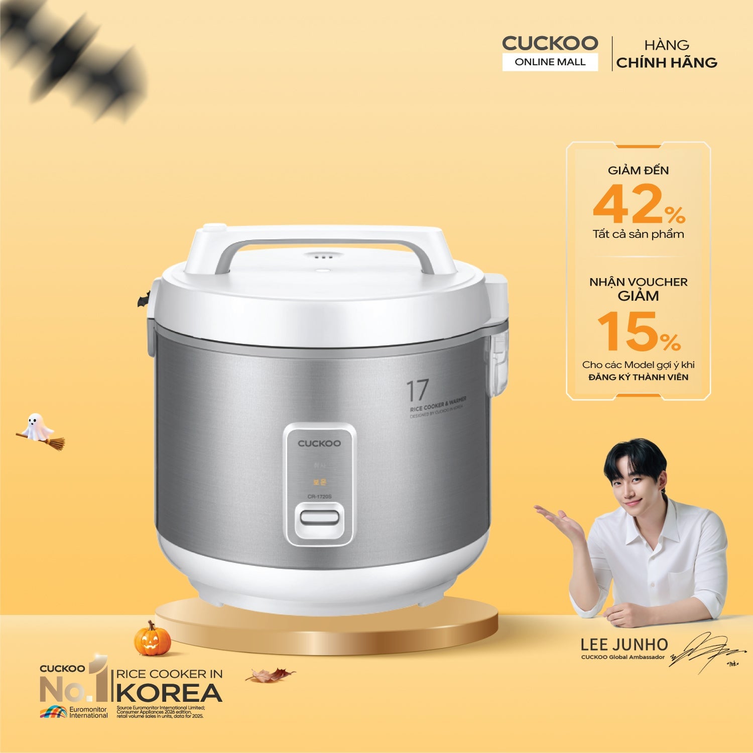 Nồi cơm điện 3 lít Cuckoo CR-1720/SIVNCV