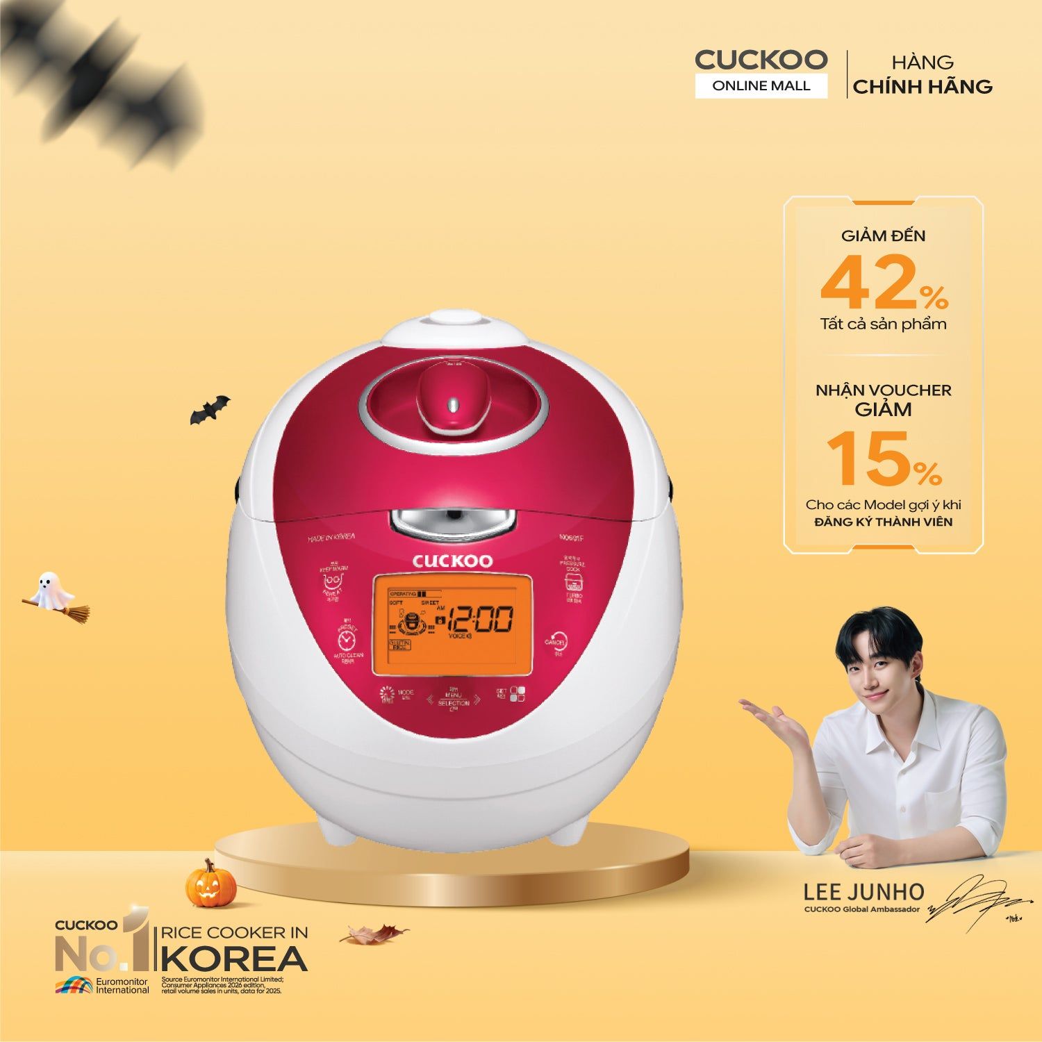 Nồi cơm điện tử áp suất 1.08 lít Cuckoo CRP-N0601F/WHRPVNCV