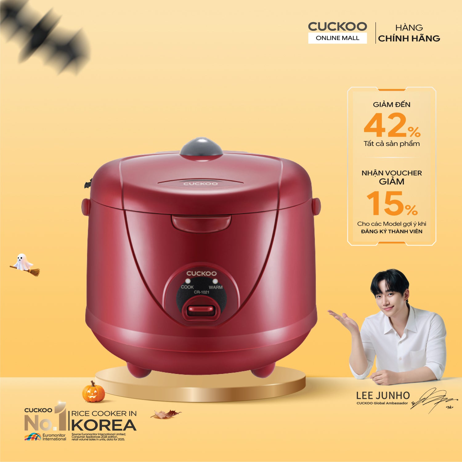Nồi cơm điện 1.8 lít Cuckoo CR-1021/RDVNCV