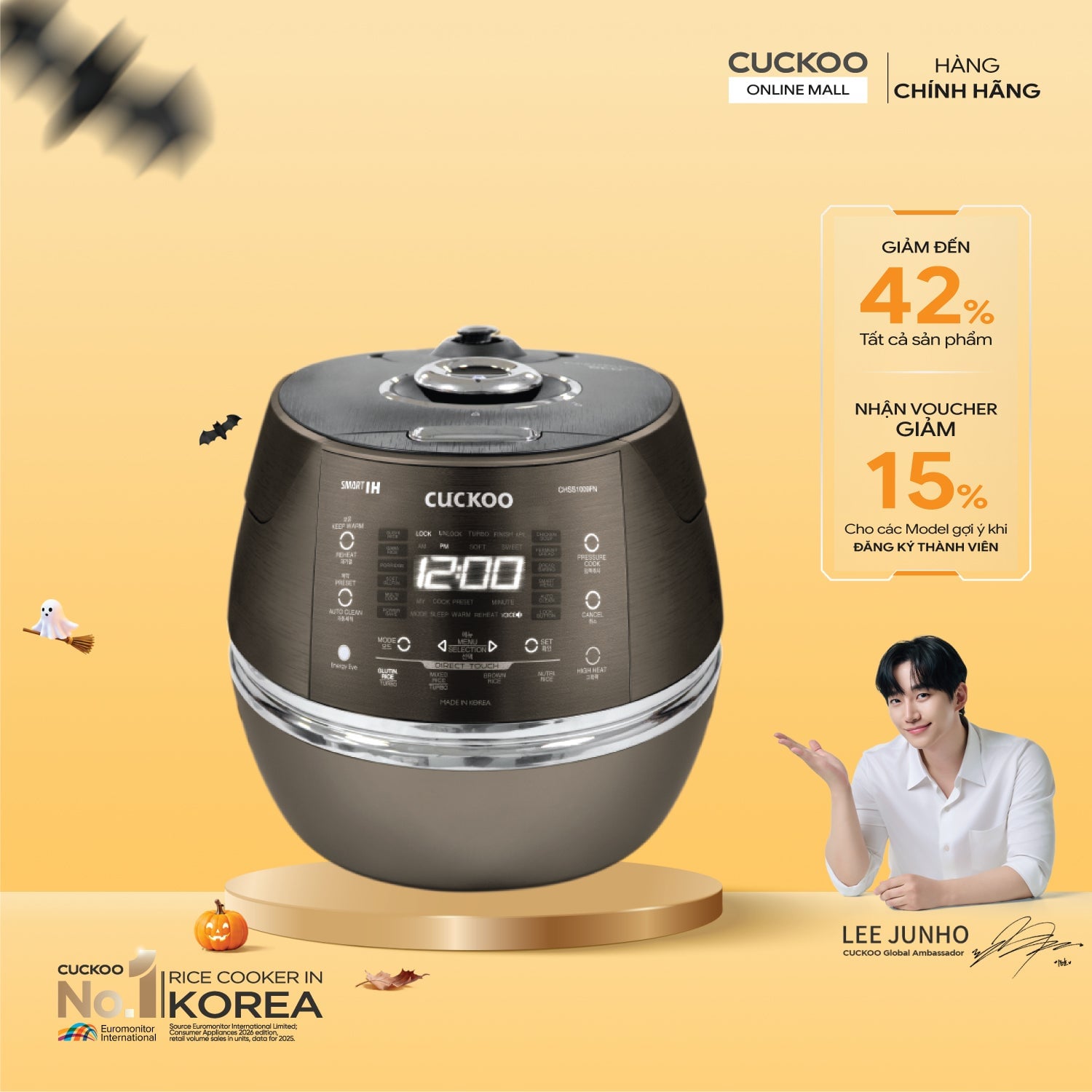 Nồi cơm điện tử áp suất cao tần 1.8 lít Cuckoo CRP-CHSS1009FN/SIBKIDBP – ảnh 2