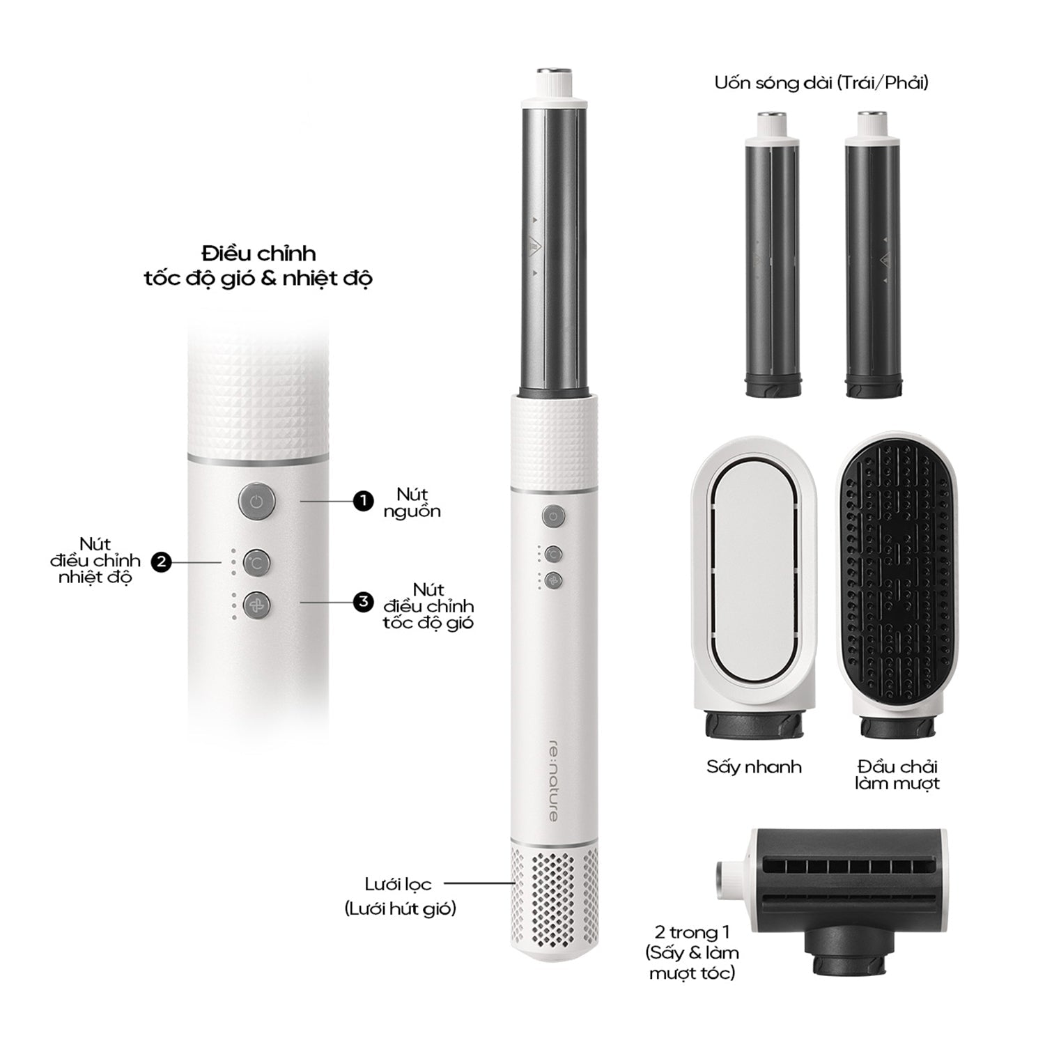 Máy tạo kiểu tóc đa năng Cuckoo CBD-GS10LW re:nature jetstyler glam – ảnh 8