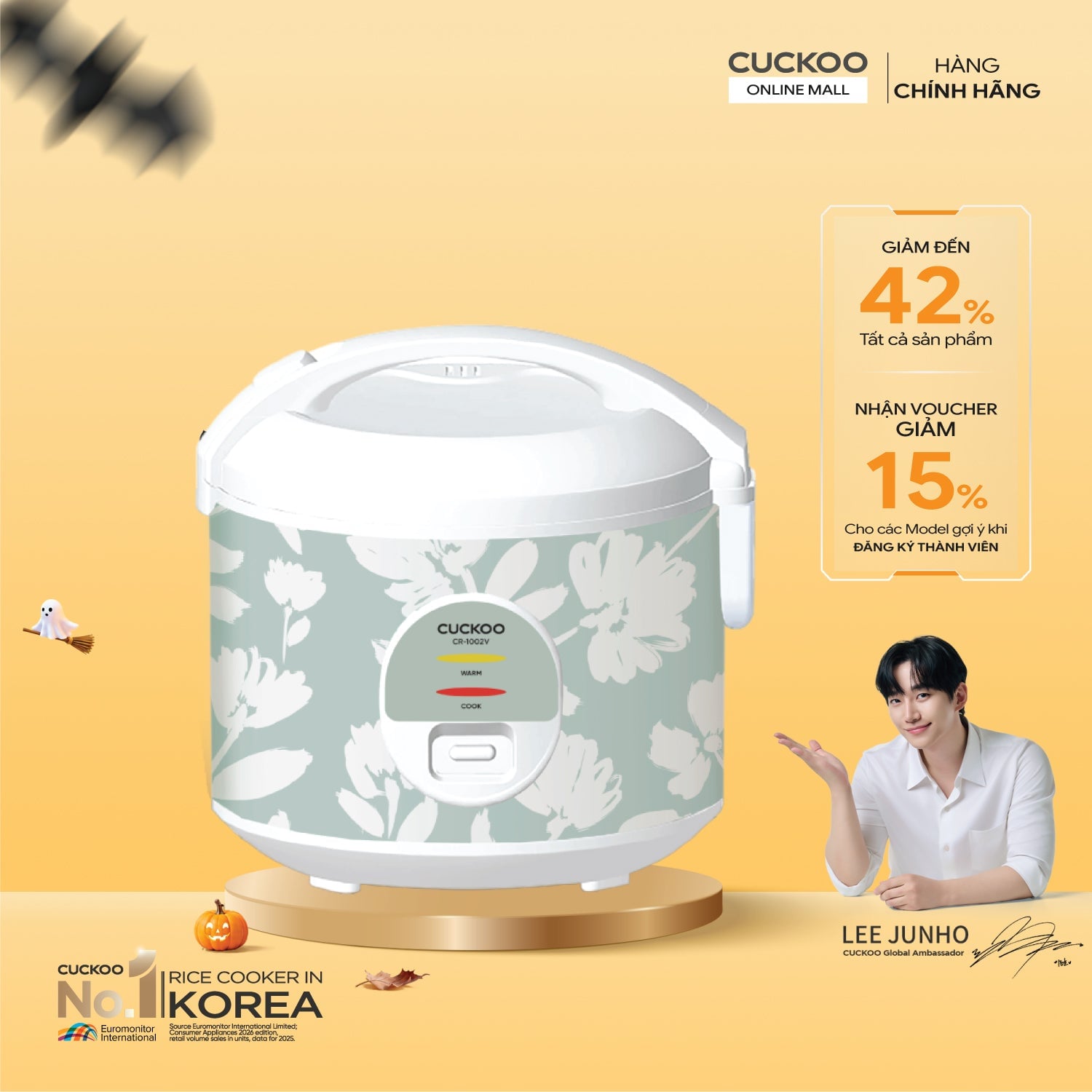 Nồi cơm điện 1.8 lít Cuckoo CR-1002V/GRWHCRVNCKV