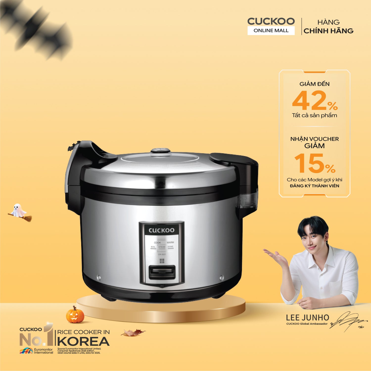 Nồi cơm điện công nghiệp 6.3 lít Cuckoo CR-3521/BKSTVNCV