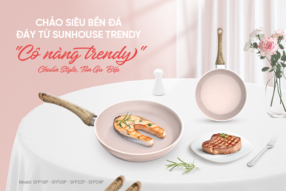 Chảo siêu bền đá đáy từ Sunhouse trendy SFP20P – ảnh 6