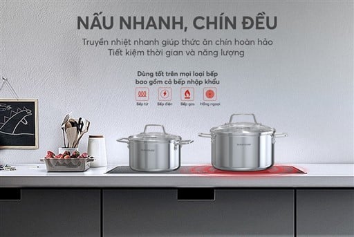 Bộ nồi inox 304 liền đáy Sunhouse healthy SHG703 – ảnh 8