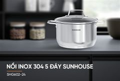 Nồi inox 304 5 đáy Sunhouse SHG602-24 ảnh 5