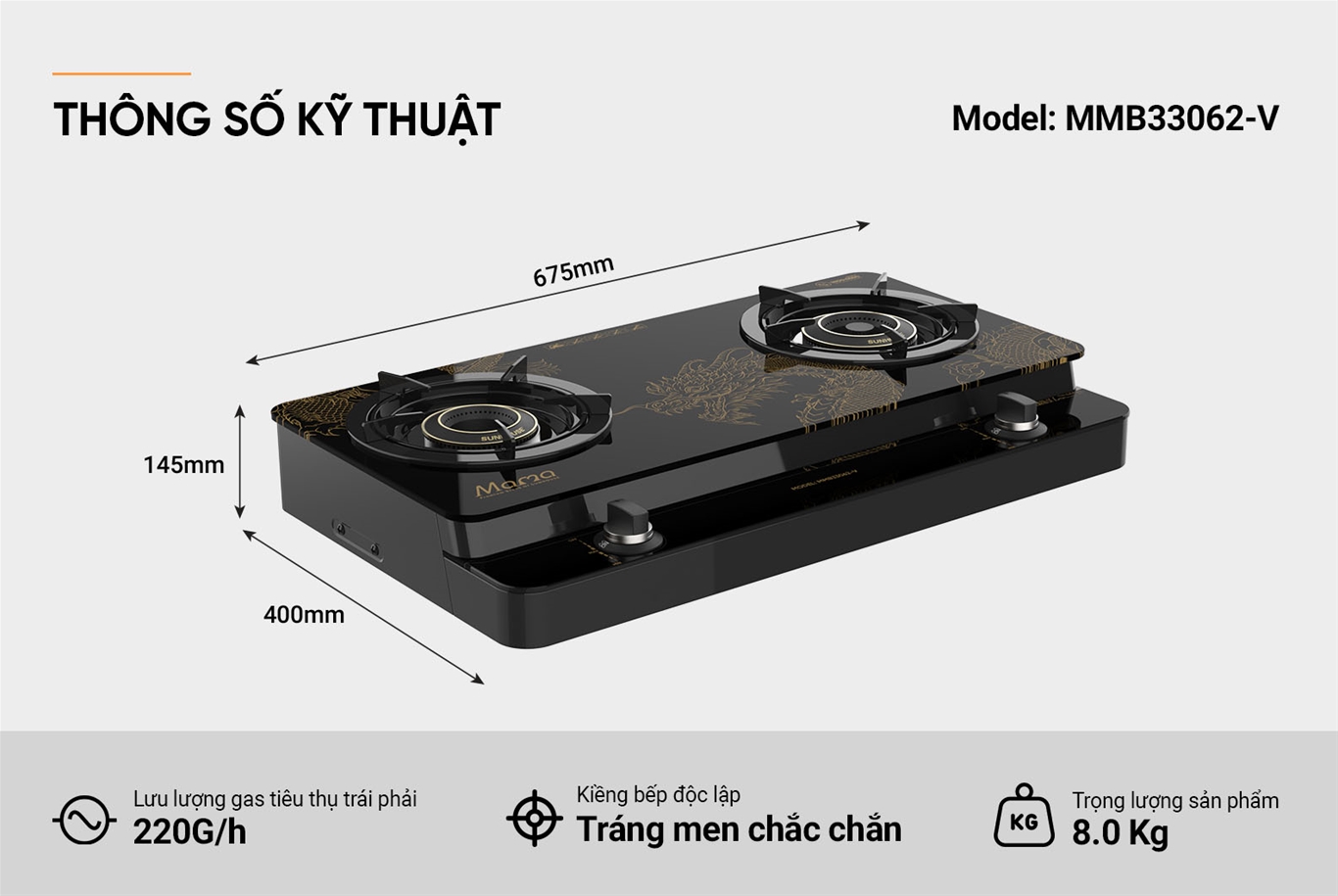 Bếp gas dương kính Sunhouse Mama MMB33062-V – ảnh 6