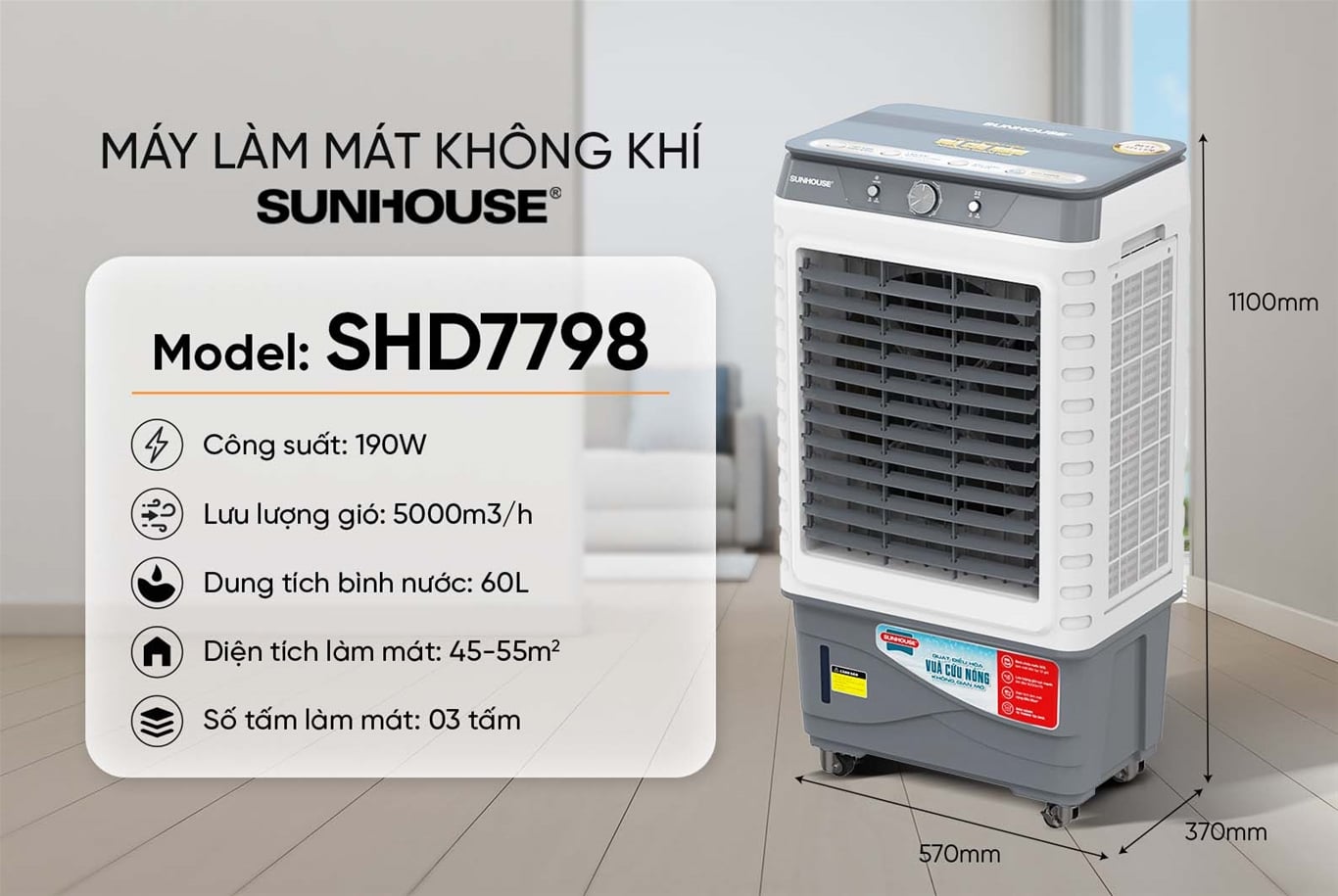 Máy làm mát không khí Sunhouse SHD7798 – ảnh 6
