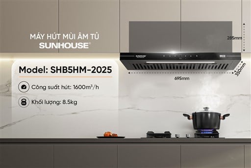 Máy hút mùi âm tủ Sunhouse SHB5HM-2025 – ảnh 7
