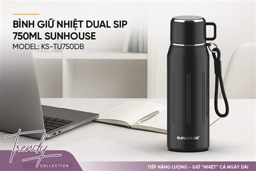 Bình giữ nhiệt dual sip 750ML Sunhouse KS-TU750DB – ảnh 5
