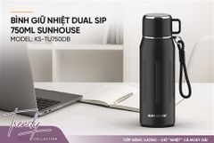 Bình giữ nhiệt dual sip 750ML Sunhouse KS-TU750DB ảnh 5