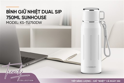 Bình giữ nhiệt dual sip 750ML Sunhouse KS-TU750DW – ảnh 5