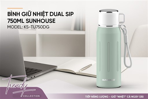 Bình giữ nhiệt dual sip 750ML Sunhouse KS-TU750DG – ảnh 5