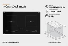 Bếp đôi điện từ Sunhouse SHB5599BN ảnh 6