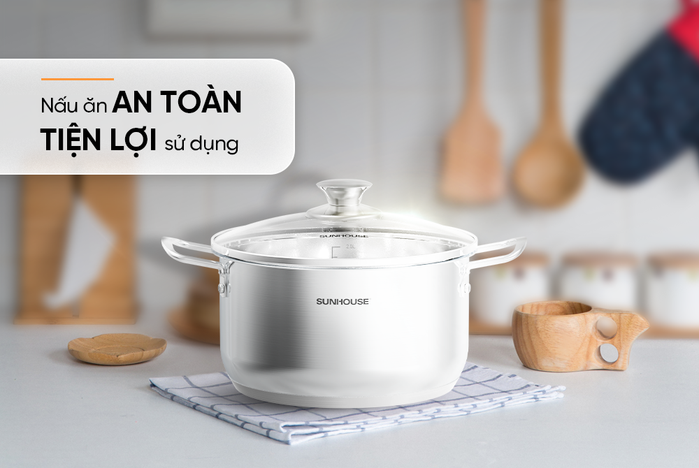 Nồi inox 3 đáy Sunhouse SHG308-18 – ảnh 5