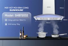 Máy hút mùi kính cong Sunhouse SHB72032 ảnh 5