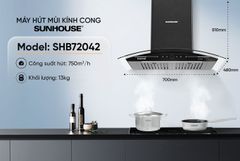 Máy hút mùi kính cong Sunhouse SHB72042 ảnh 5