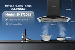 Máy hút mùi kính cong Sunhouse SHB72062 ảnh 5