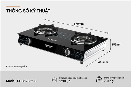 Bếp gas dương kính Sunhouse SHB52332-S – ảnh 7