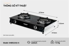 Bếp gas dương kính Sunhouse SHB52332-S ảnh 7
