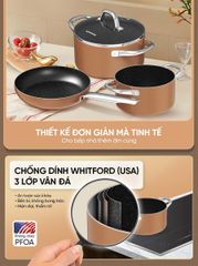 Bộ nồi chảo chống dính đáy từ Sunhouse SHG8081MB ảnh 7