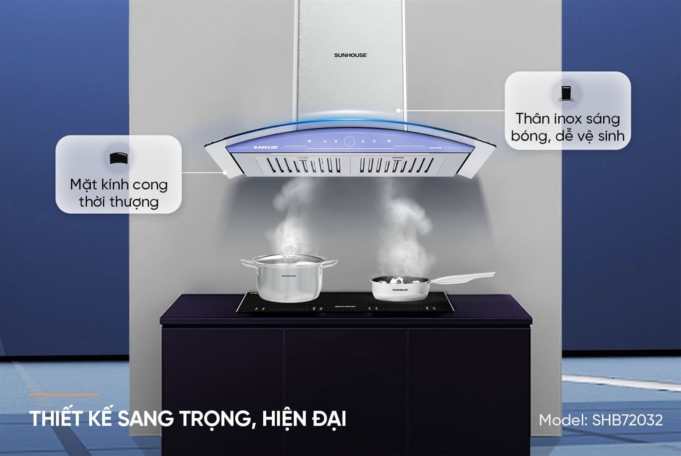 Máy hút mùi kính cong Sunhouse SHB72032 – ảnh 6