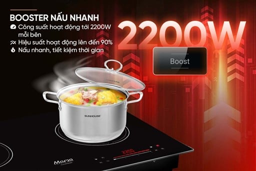 Bếp đôi điện từ Sunhouse Mama MMB52024BN – ảnh 7