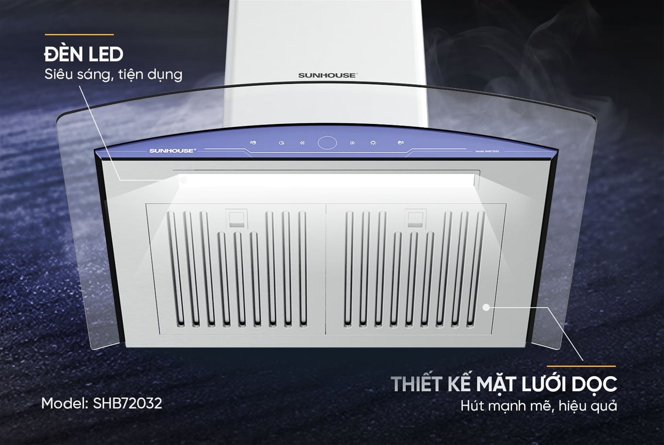 Máy hút mùi kính cong Sunhouse SHB72032 – ảnh 7