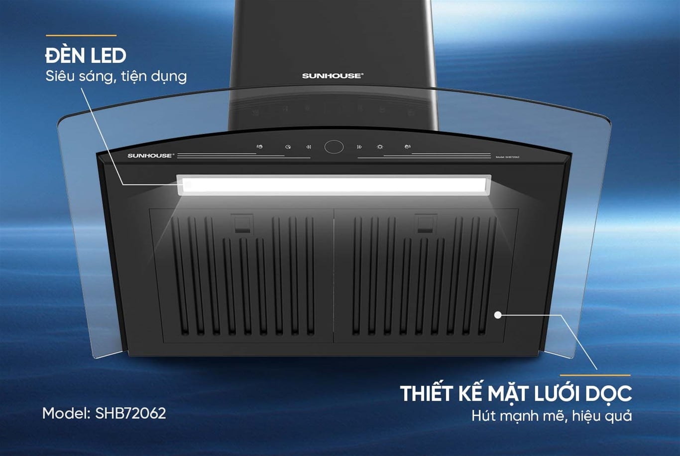 Máy hút mùi kính cong Sunhouse SHB72062 – ảnh 7