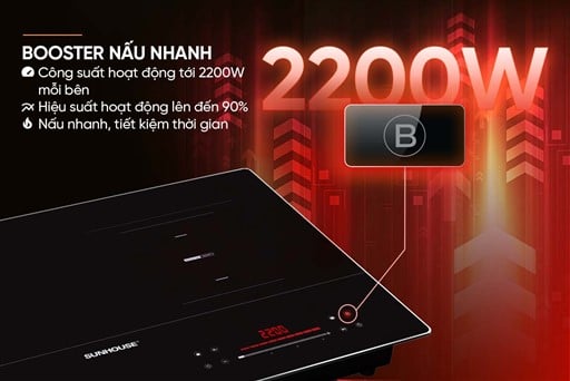 Bếp đôi điện từ Sunhouse SHB588-AC – ảnh 6