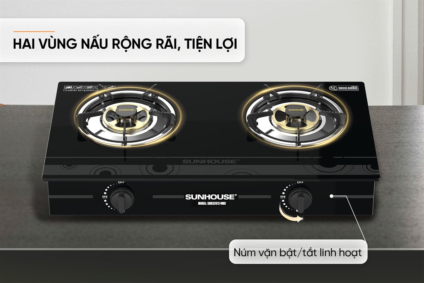 Bếp gas dương kính Sunhouse SHB32012-VMC – ảnh 8