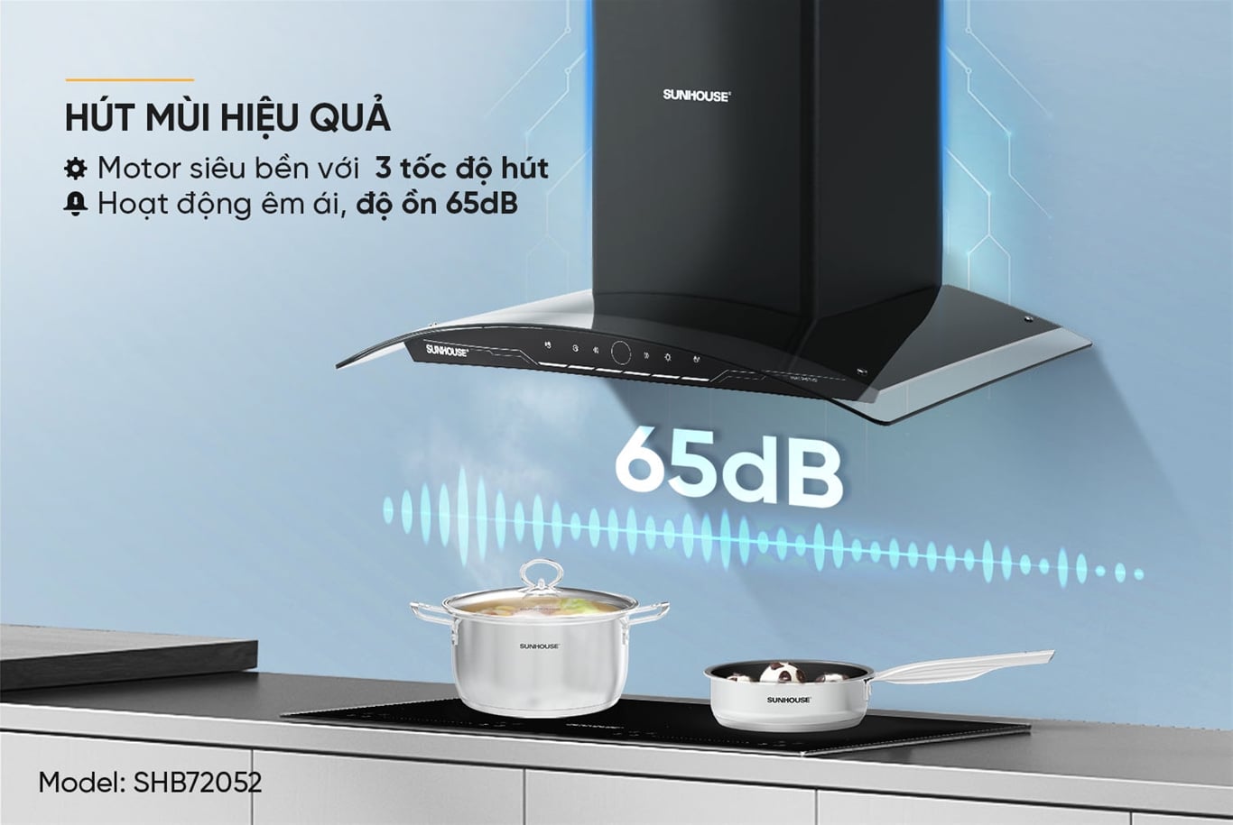 Máy hút mùi kính cong Sunhouse SHB72052 – ảnh 8