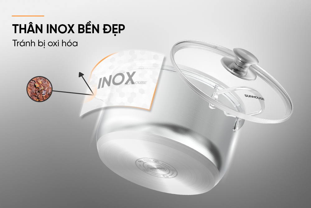 Nồi inox 3 đáy Sunhouse SHG308-18 – ảnh 7