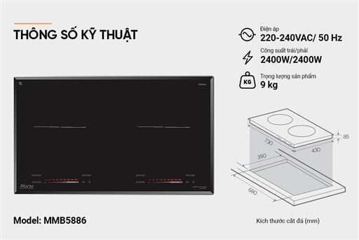 Bếp đôi điện từ Sunhouse Mama MMB5886 – ảnh 7