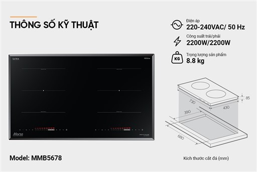 Bếp đôi điện từ Sunhouse Mama MMB5678 – ảnh 6