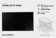 Bếp đôi điện từ Sunhouse Mama MMB5678 ảnh 6