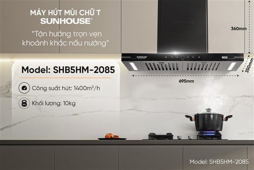 Máy hút mùi chữ t Sunhouse SHB5HM-2085 – ảnh 5