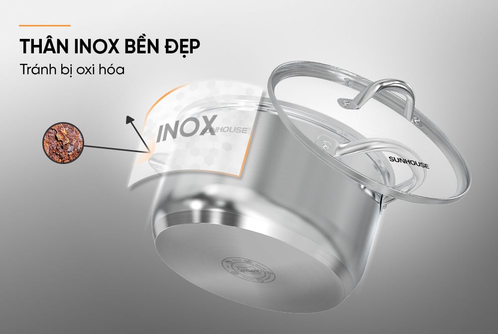 Nồi inox 3 đáy Sunhouse SHG308-20 – ảnh 7