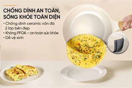 Chảo phủ sứ an toàn đáy từ Sunhouse healthy SBDS26MC – ảnh 7