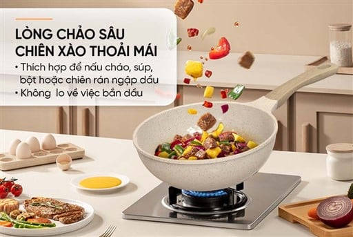 Chảo phủ sứ an toàn đáy từ Sunhouse healthy SBDS20MC – ảnh 7