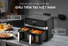 Nồi chiên không dầu 2 ngăn 10L Sunhouse Mama SHD4098 ảnh 6