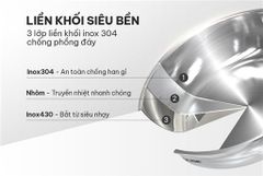 Chảo inox đa lớp Sunhouse IN28M6 ảnh 8