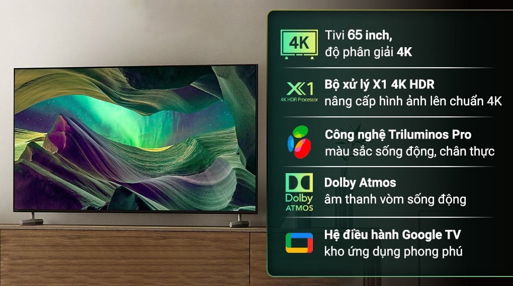 Google Tivi Sony 4K 65 inch KD-65X85L – ảnh 3