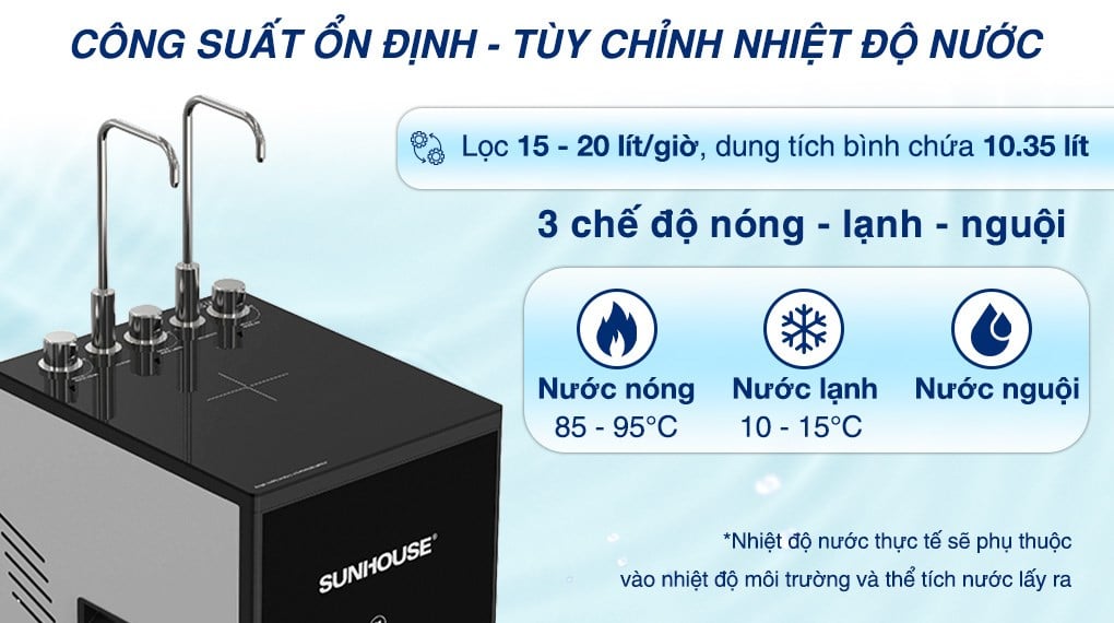 Máy lọc nước RO nóng nguội lạnh Hydrogen Sunhouse UltraPURE SHA76222KL 11 lõi – ảnh 4