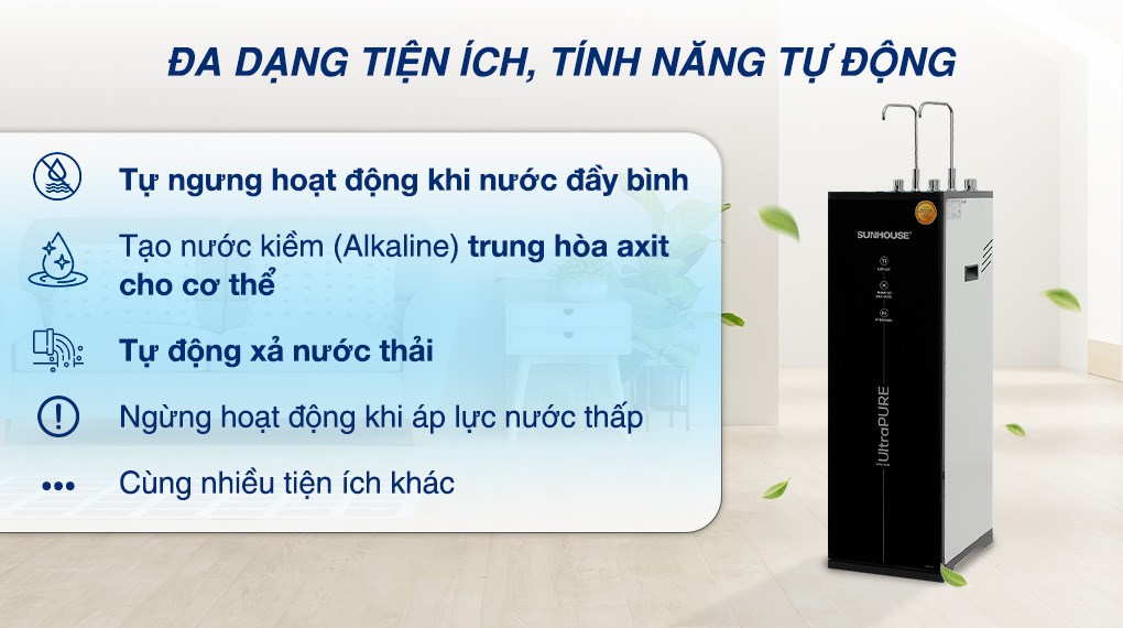 Máy lọc nước RO nóng nguội lạnh Hydrogen Sunhouse UltraPURE SHA76222KL 11 lõi – ảnh 8