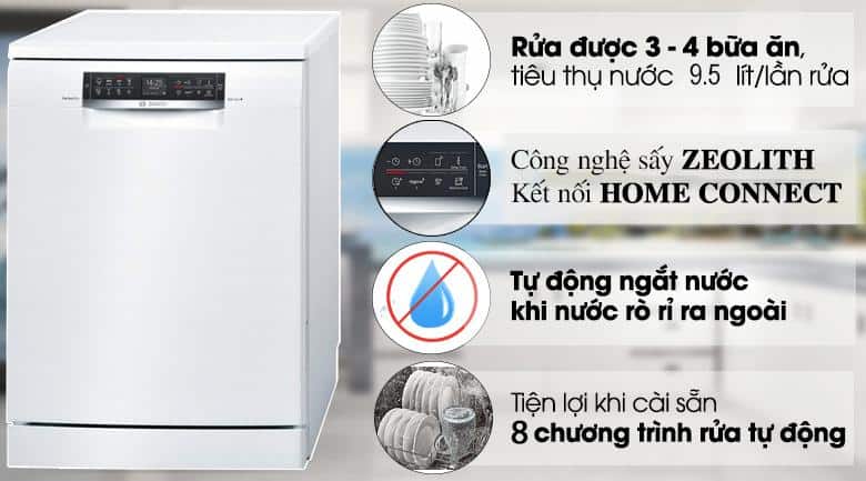 Sấy Zeolite®, A+++ – Máy rửa chén Bosch SMS68TW06E Series 6 – Độc Lập