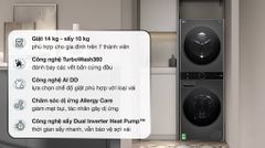 Tháp giặt sấy LG WashTower Inverter giặt 14 kg - sấy 10 kg WT1410NHB ảnh 2